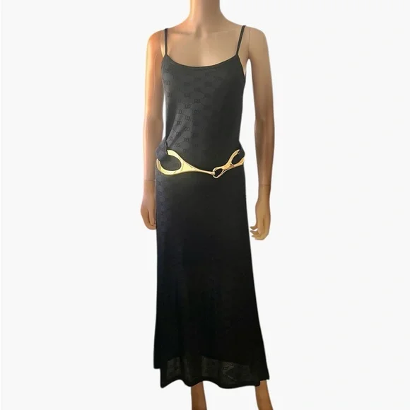 Gucci Tom Ford 1998 Monogram Maxi Dress - Picture 2 of 7